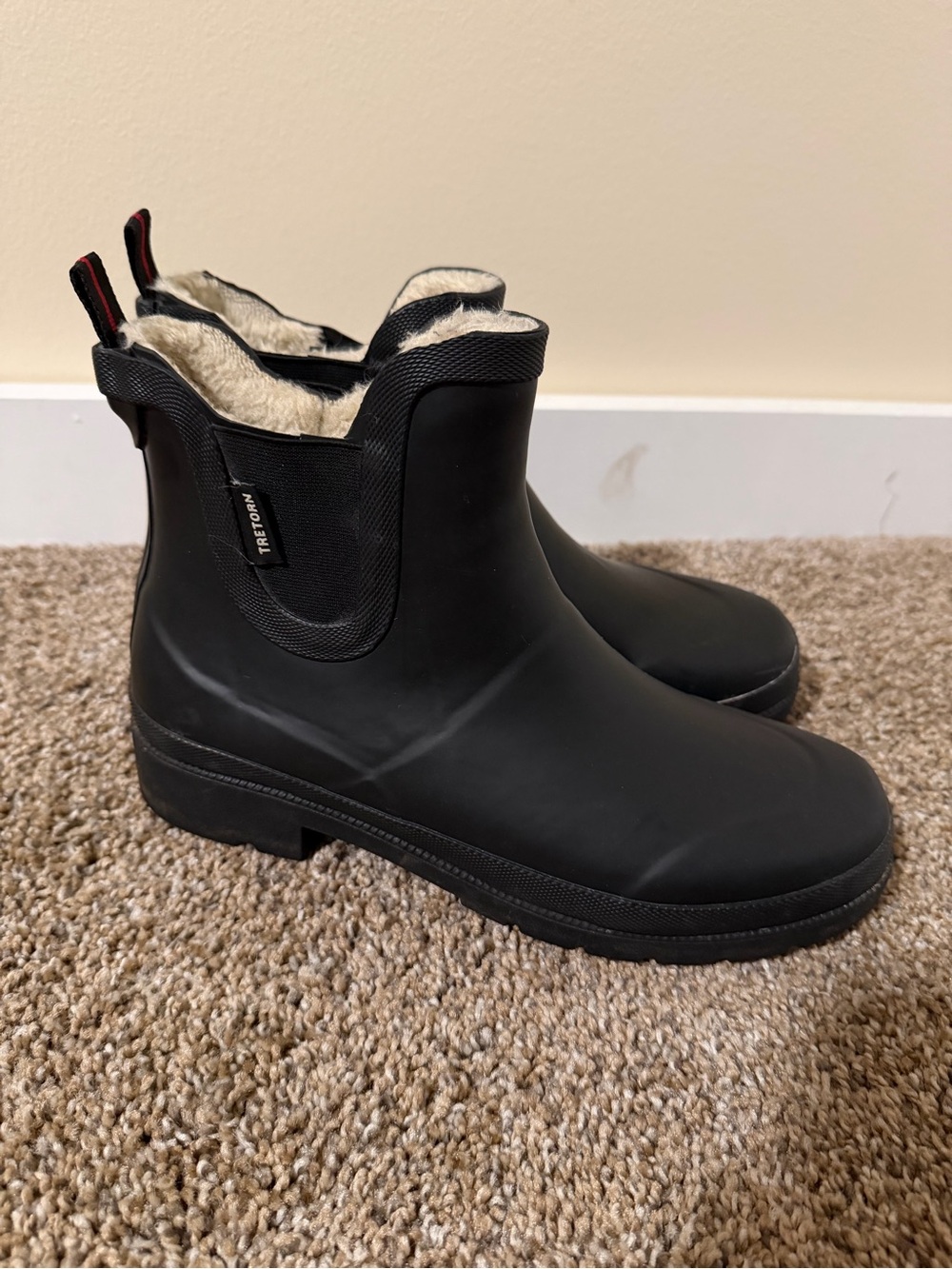 TRETORN Black Rubber Short Rain Boots